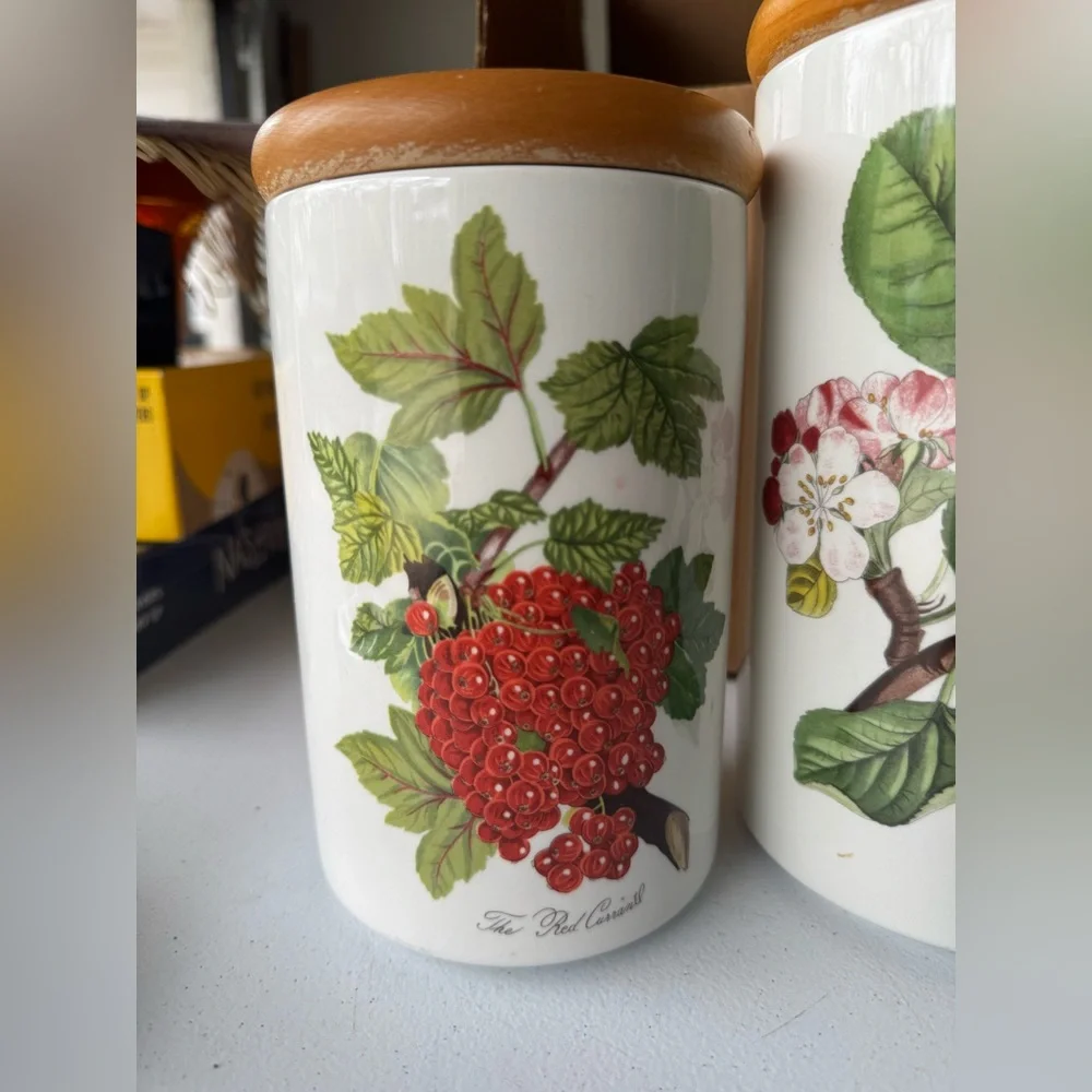 vintage Portmeirion Pomona ceramic canisters set of 3